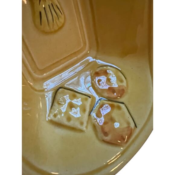 Vintage Ceramic Cheese & Cracker Serving Dish Tray Los Angeles Potteries MCM - Picture 11 of 16